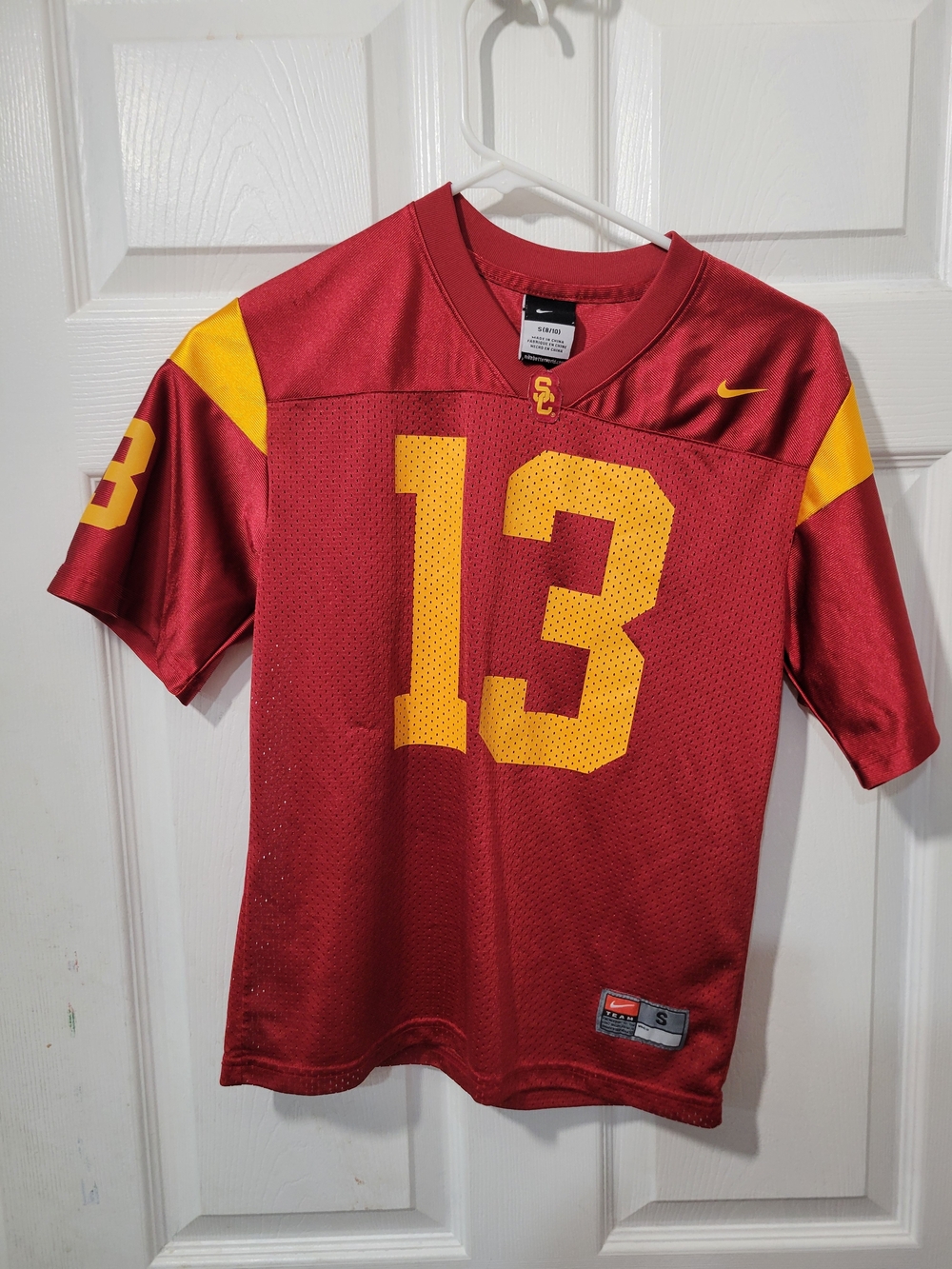 Nike USC Trojans red Kids jersey with yellow number 13